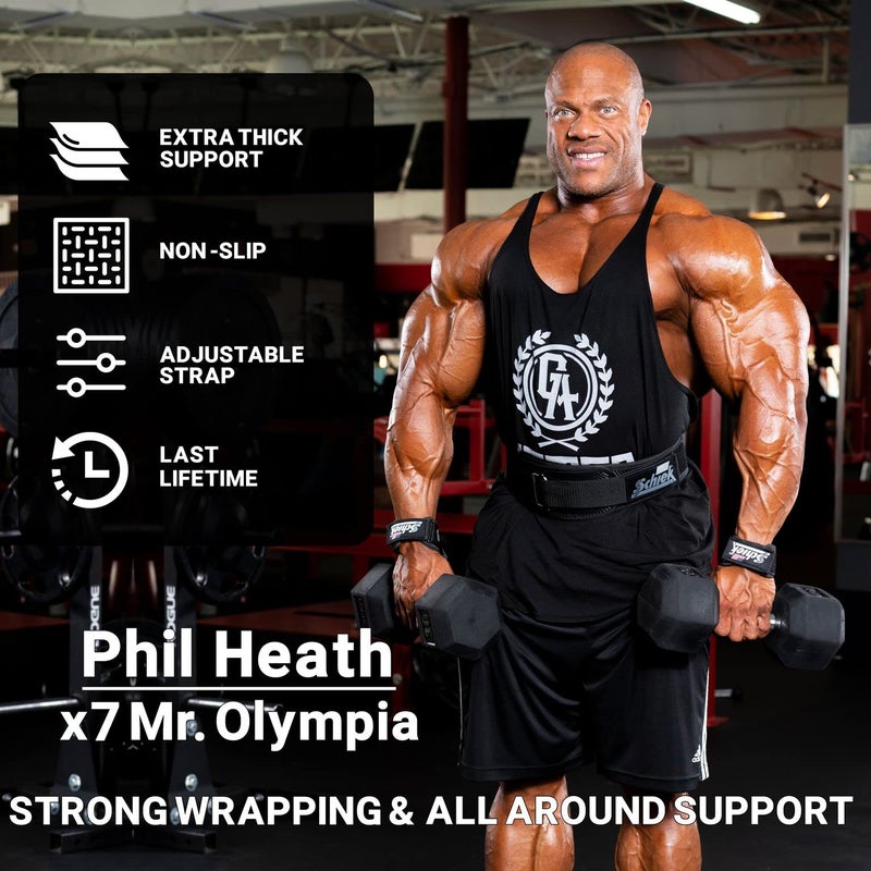 Schiek Sports Model 1900 Ultimate Grip Weight Lifting Straps - Medium - Black - Image 5